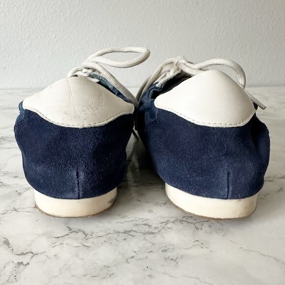Tory Burch Navy Suede & Leather White Laces Low Top Sneaker Women’s Size 9 - Picture 5 of 12